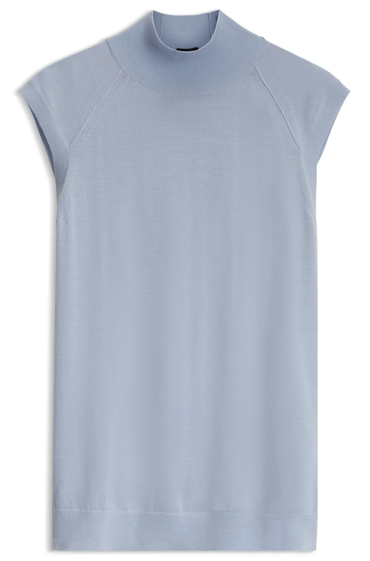 SLEEVELESS MOCK-NECK SWEATER IN MERINO WOOL - 1