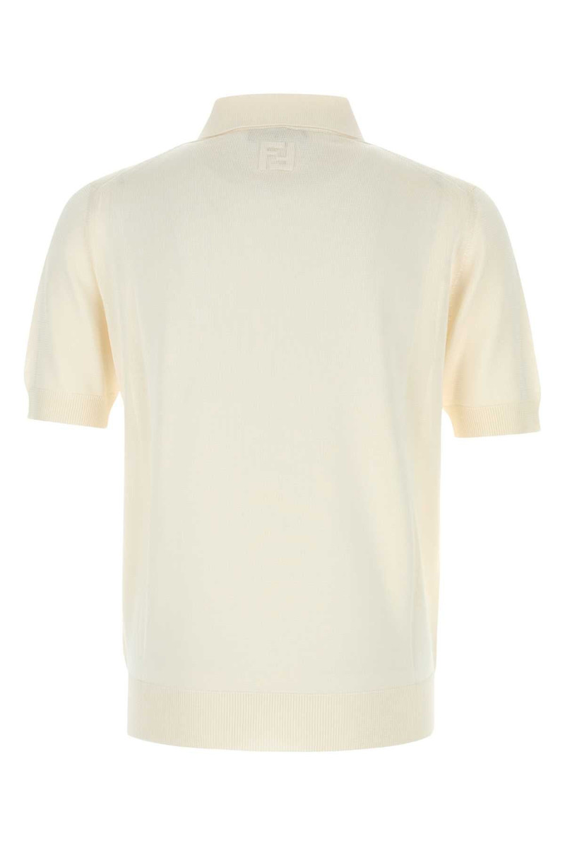 FENDI Fendi Men Ivory Viscose Polo Shirt outlook