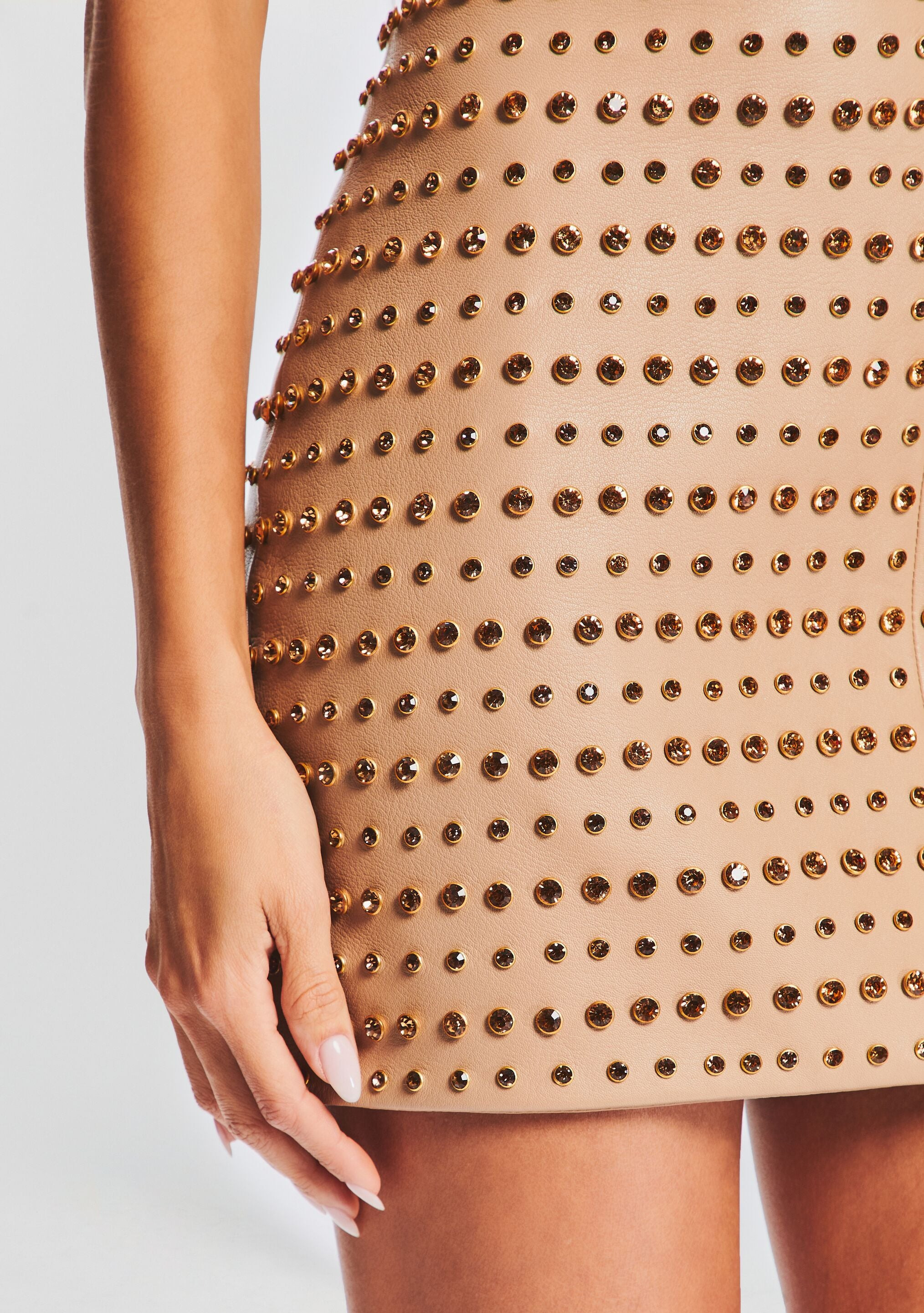 RHYA EMBELLISHED LEATHER DRESS - 2