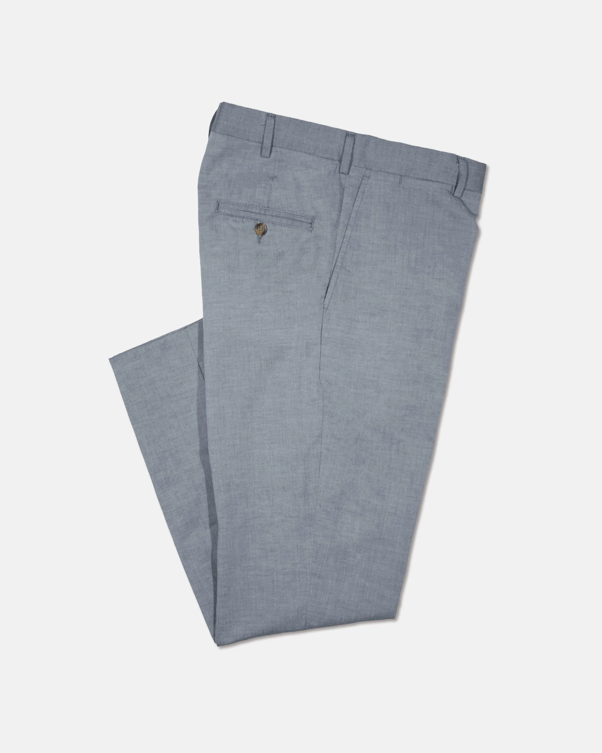 MADE-IN-USA CHARCOAL COTTON CHAMBRAY TROUSER - 1