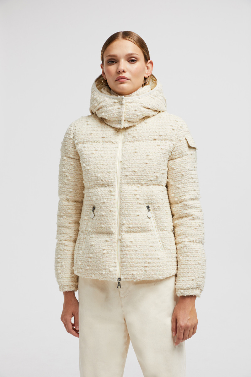 Moncler Fourmines Tweed Short Down Jacket | REVERSIBLE