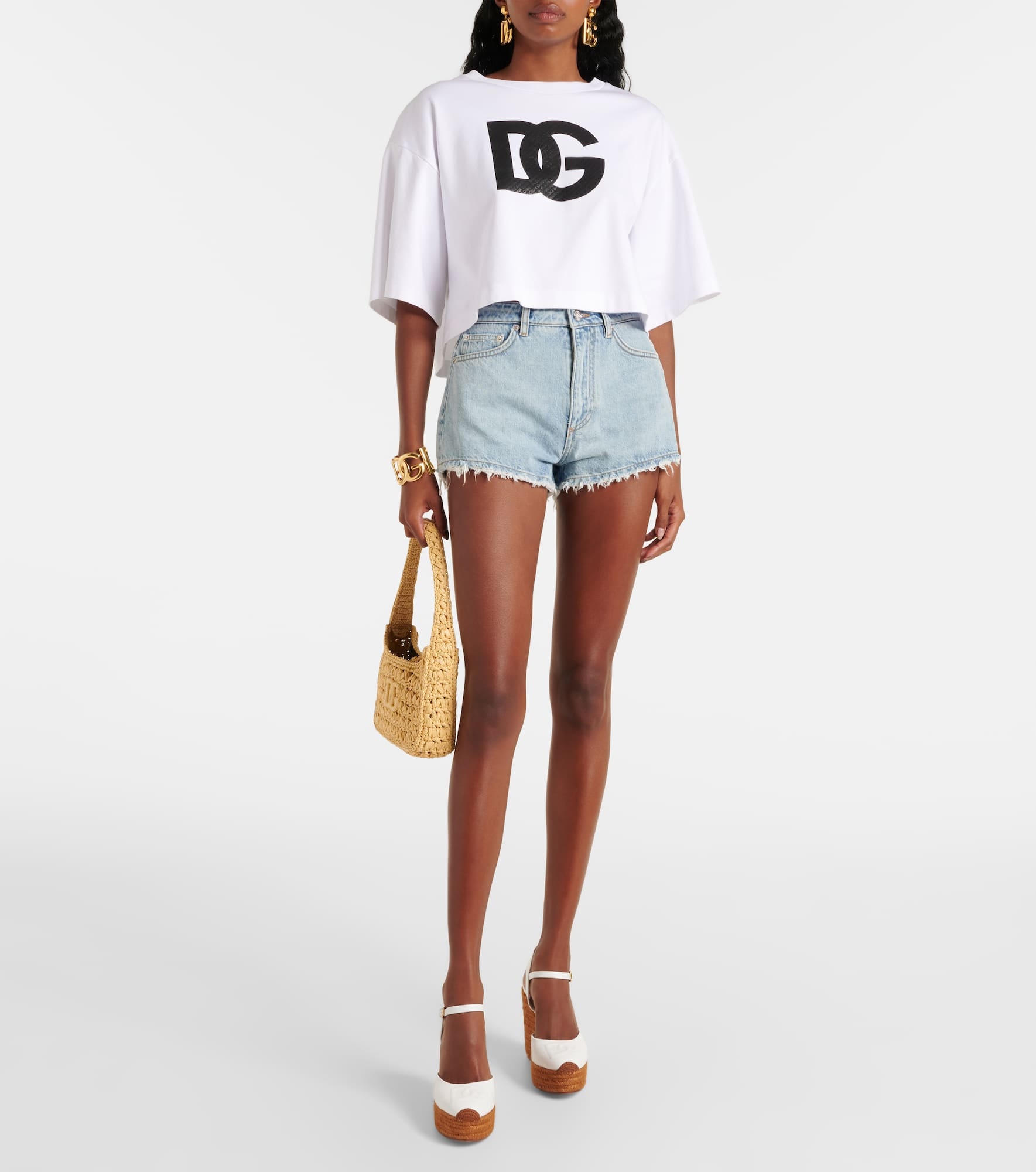 High-rise denim shorts - 2