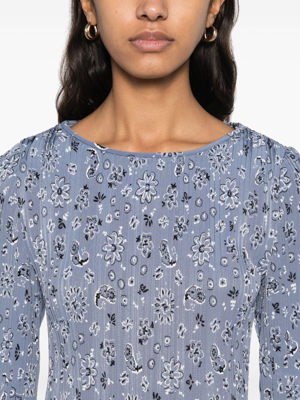floral-print mini dress - 5