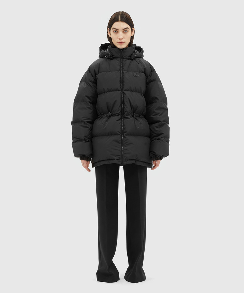 MSGM Black matte nylon "TheMwave" down jacket outlook