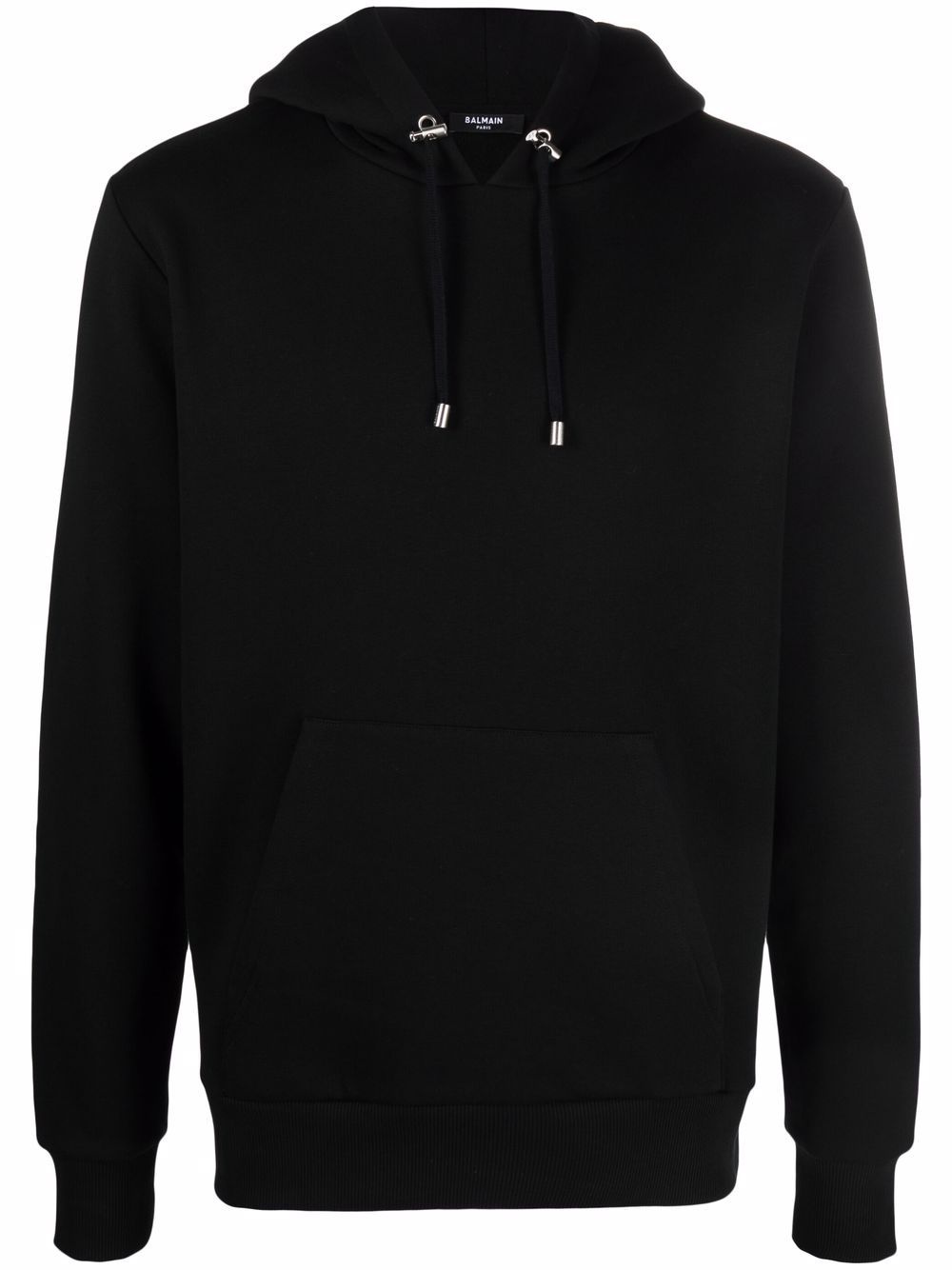 rear logo patch drawstring hoodie - 1