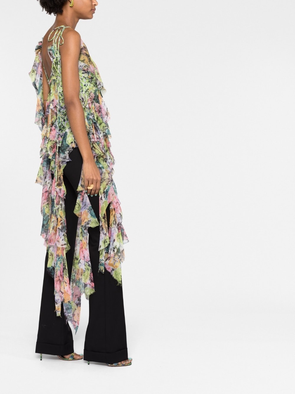 Printed silk crepe dress - 4