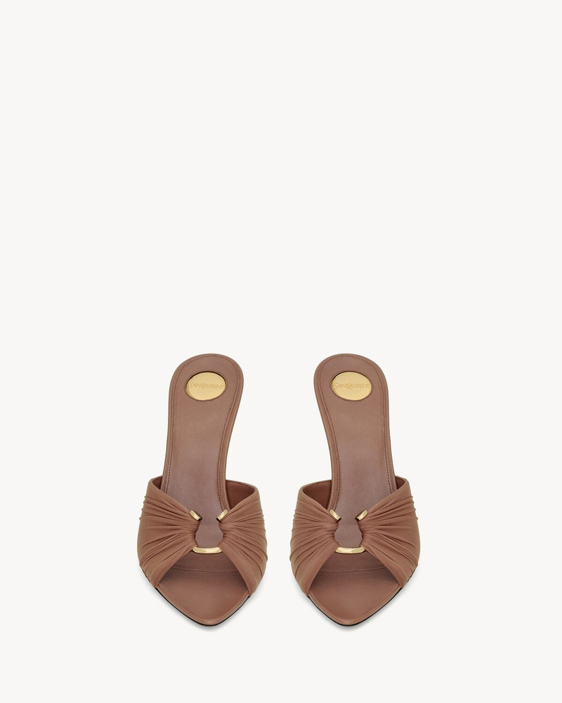 SAINT LAURENT LOLA MULES IN SMOOTH LEATHER AND DRAPED JERSEY outlook