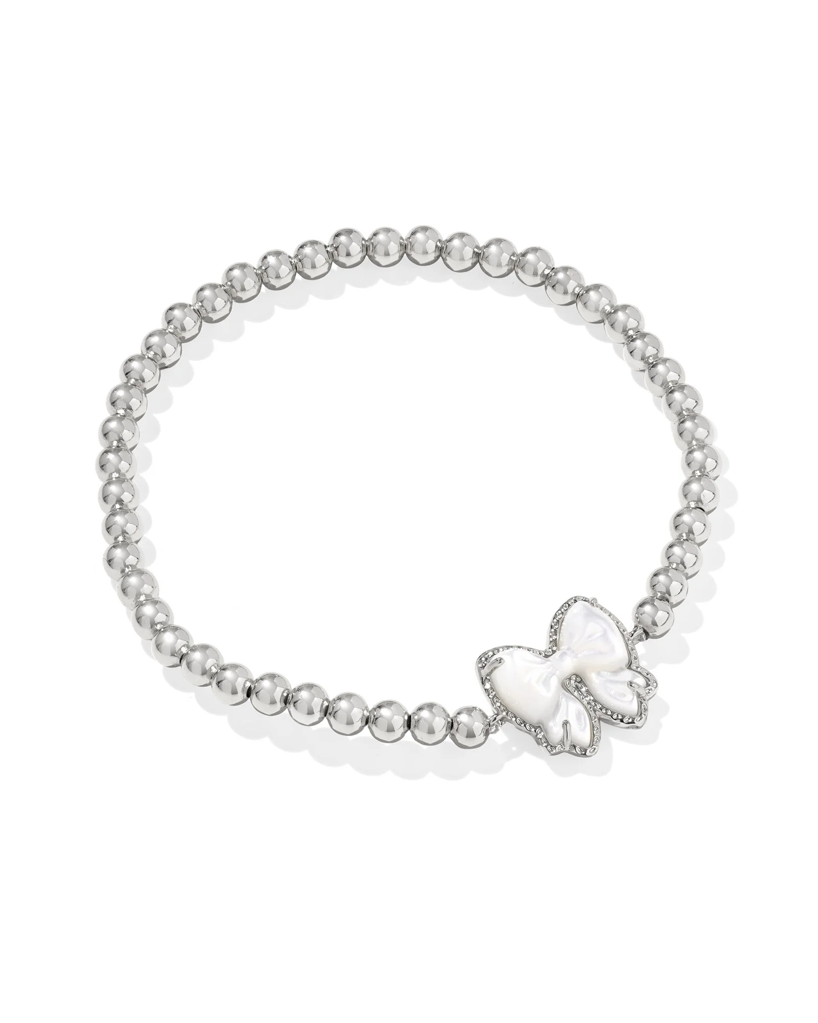 Haley Bow Silver Stretch Bracelet - 1