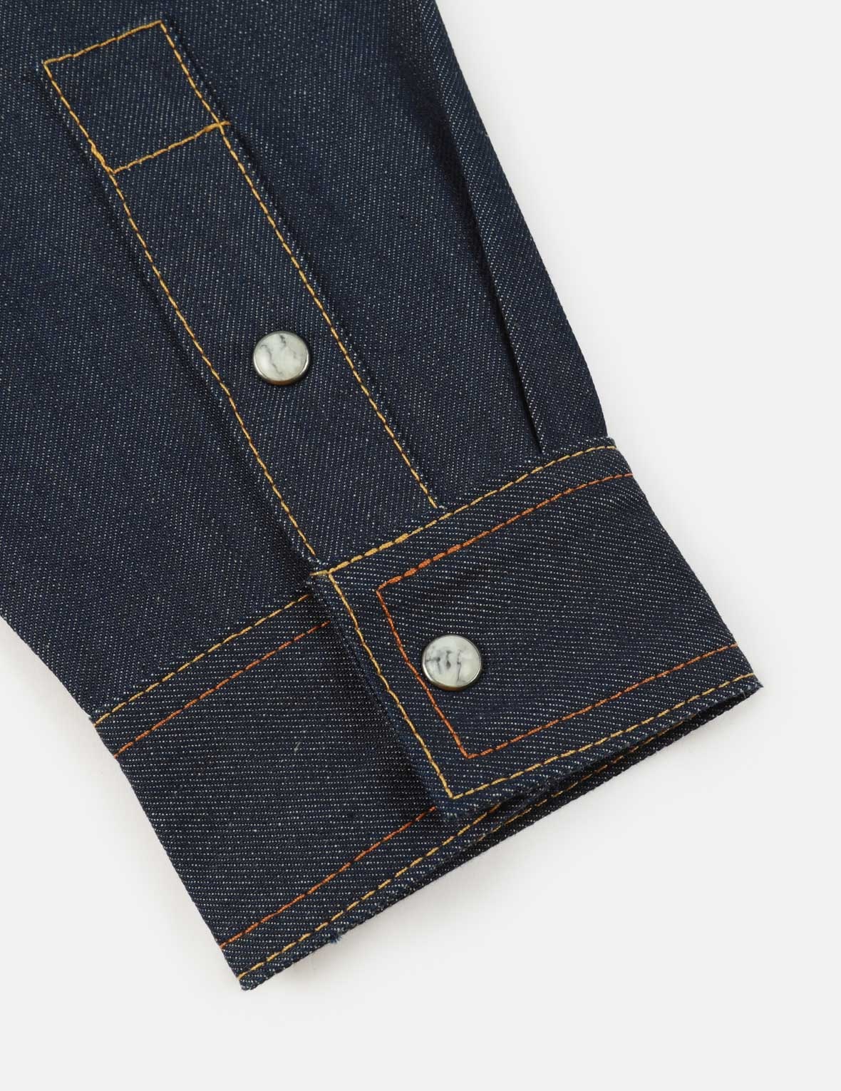 SAMURAI-PATTERN KAMON AND SEAGULL DENIM SHIRT - 12