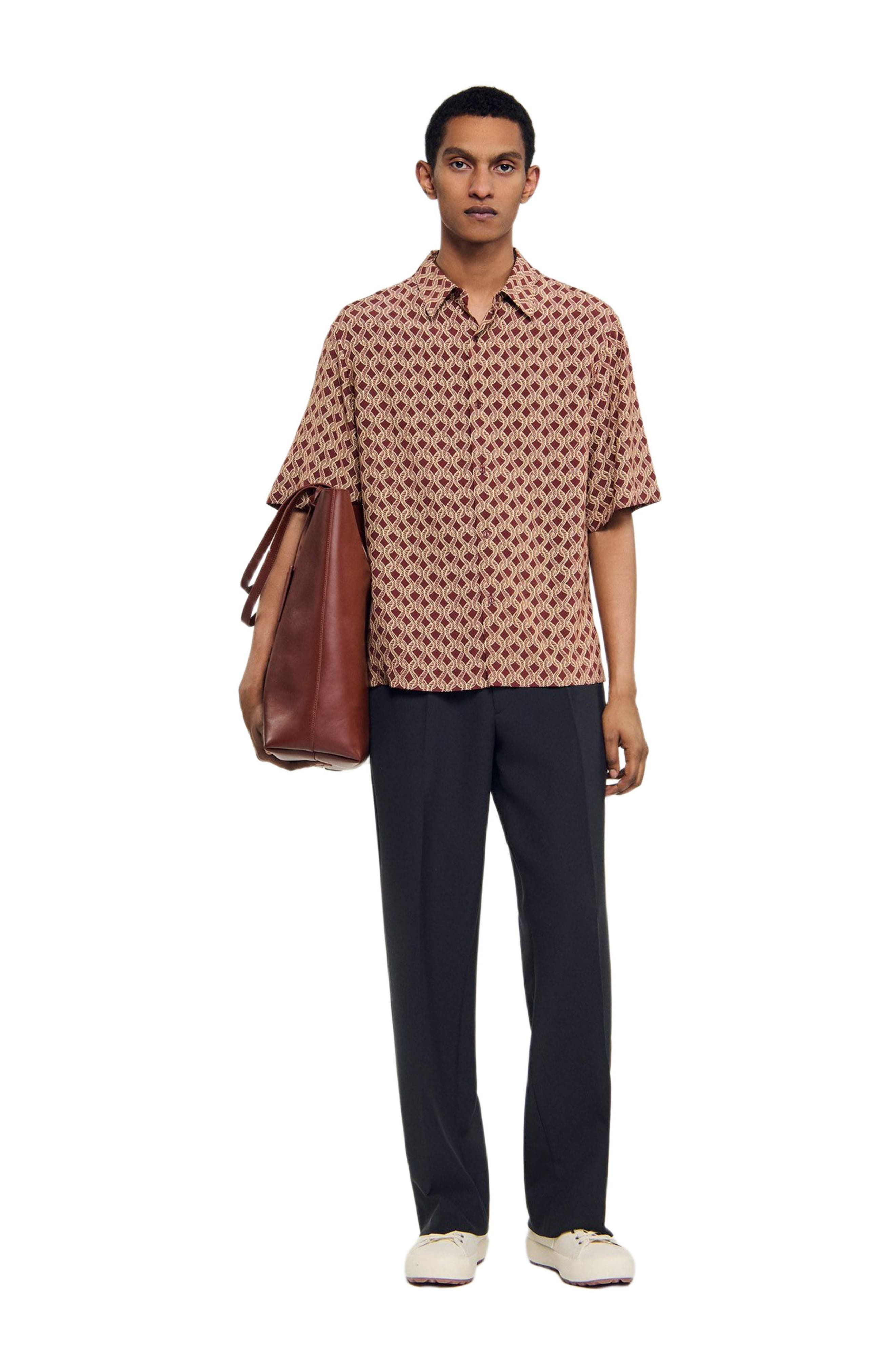 SANDRO Rope print shirt in Terra at Nordstrom - 6