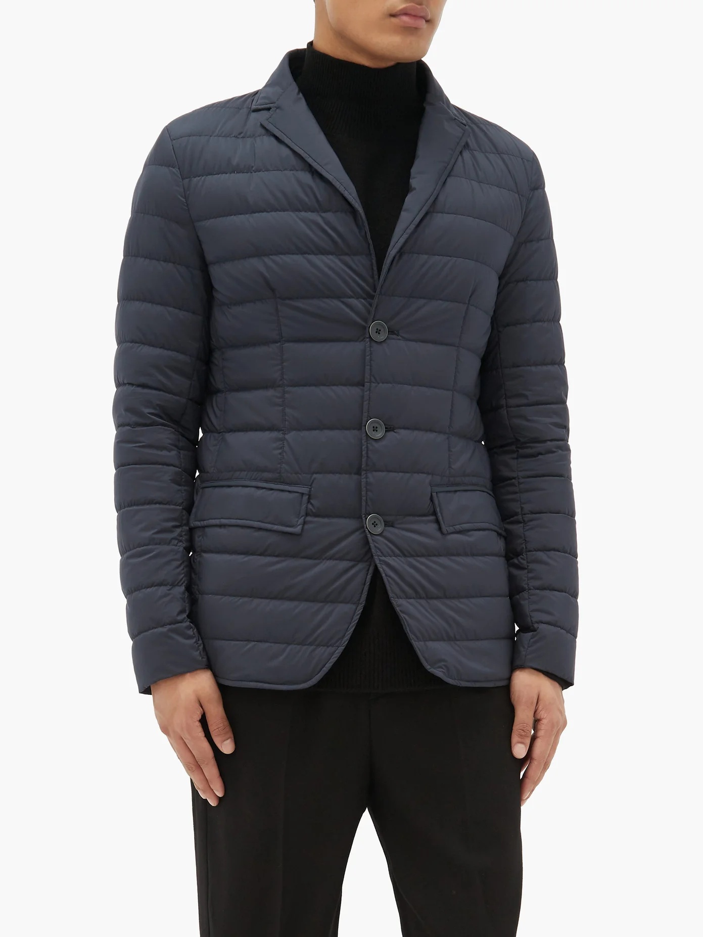 Single-breasted quilted down jacket - 6