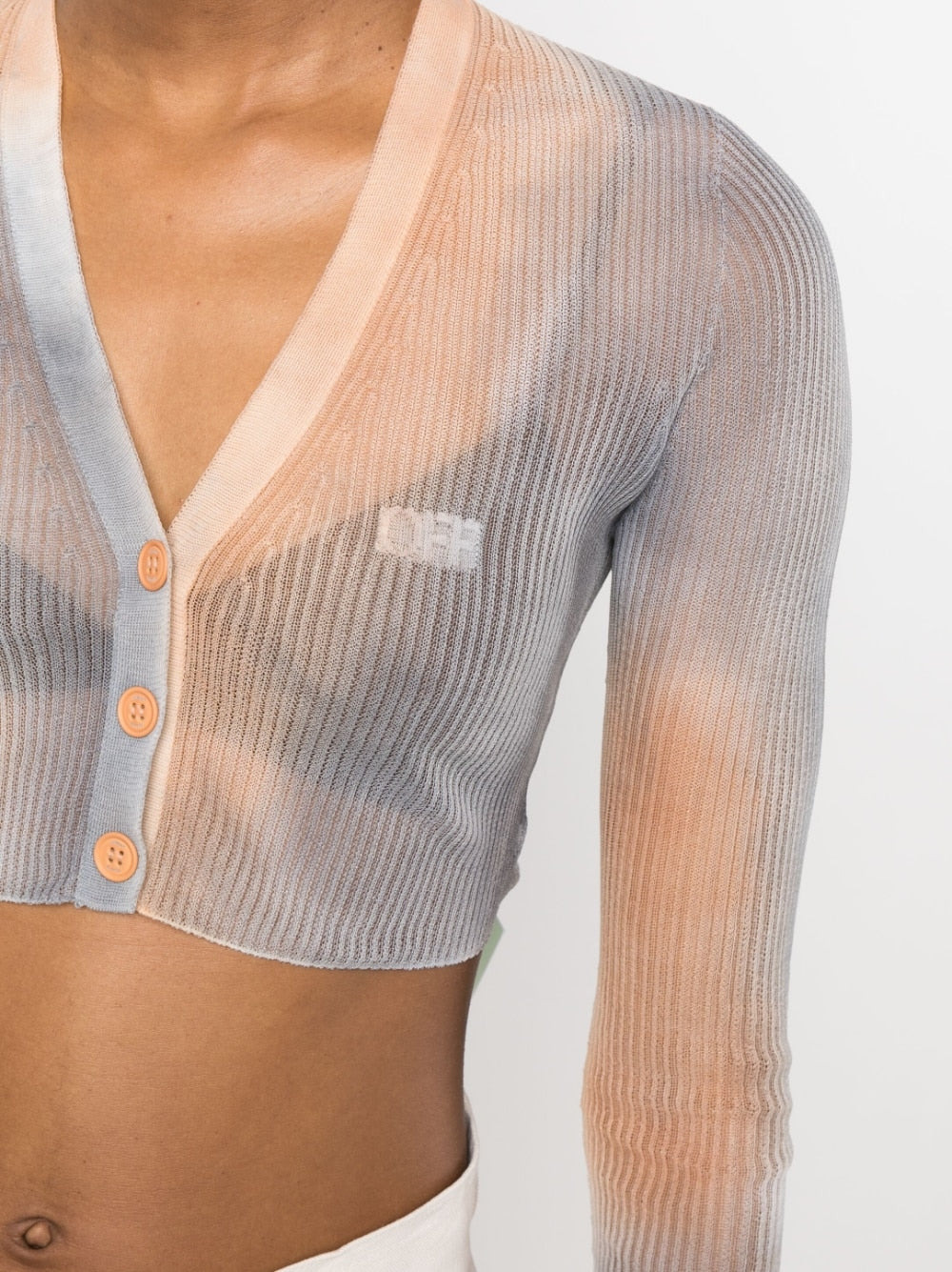 Off White Women Printed Cardigan - 3