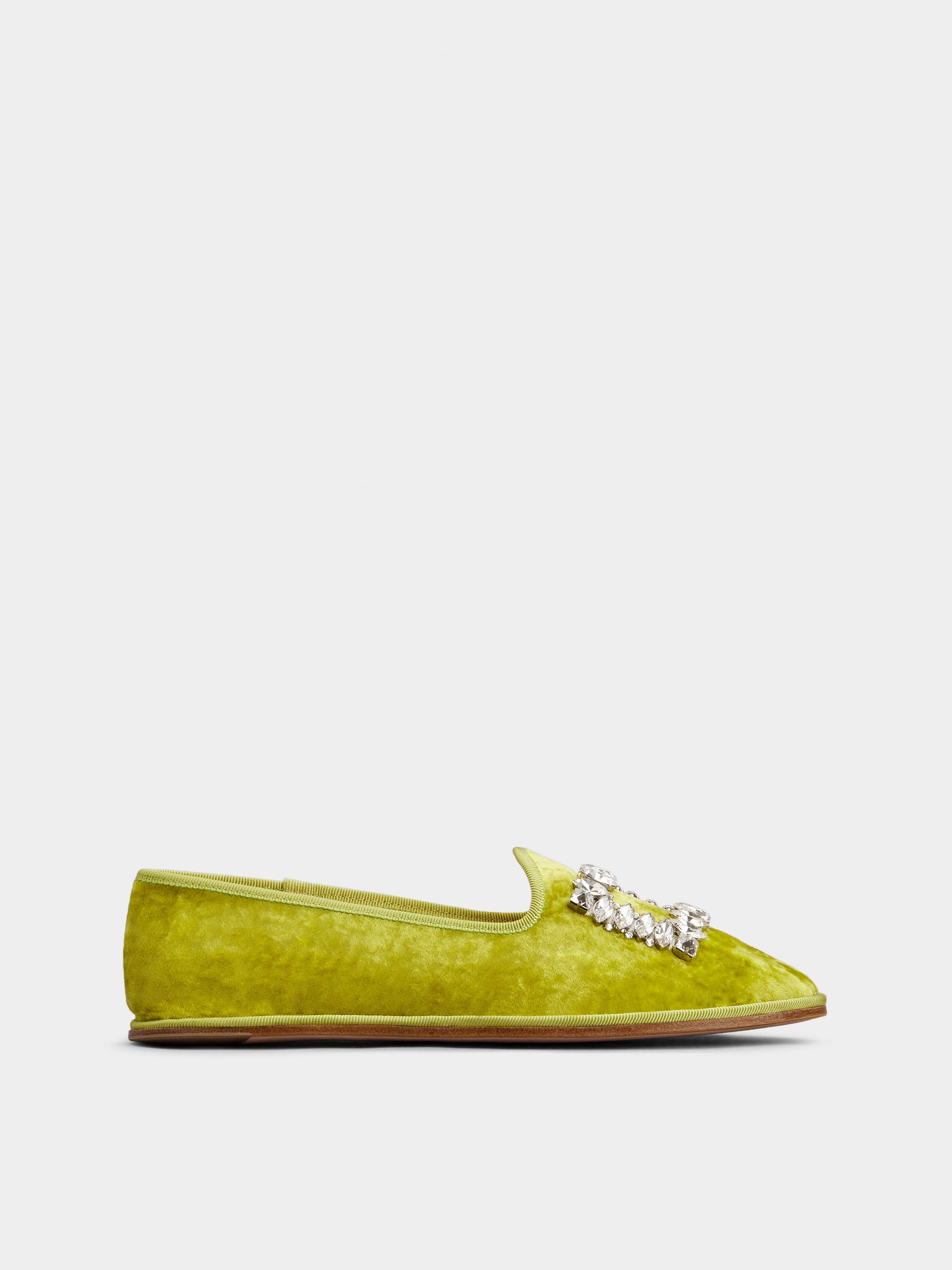Babby Viv' Strass Embroidered Buckle Slippers in Velvet - 1