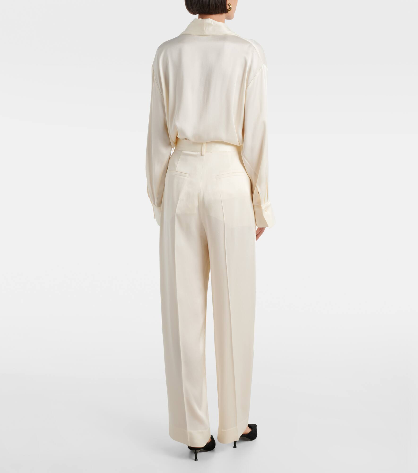 Satin wide-leg pants - 3