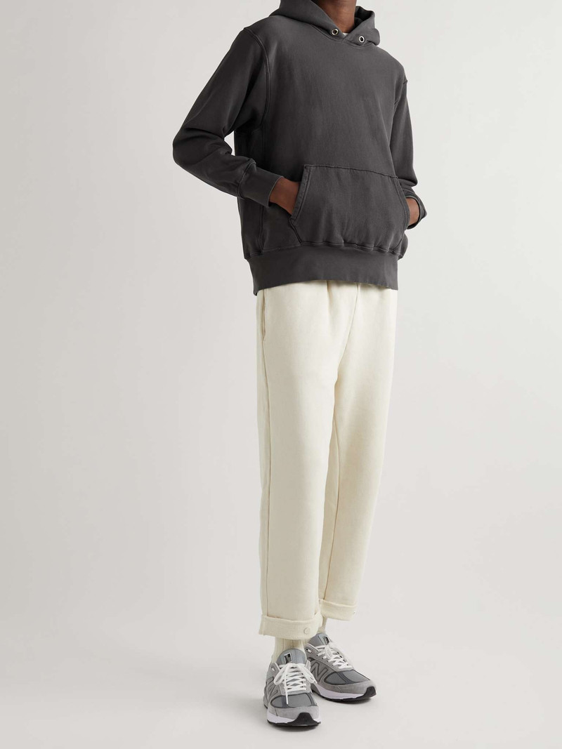 LES TIEN Garment-Dyed Cotton-Jersey Hoodie outlook
