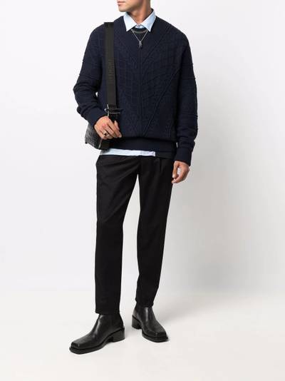 Neil Barrett cable-knit wool jumper outlook