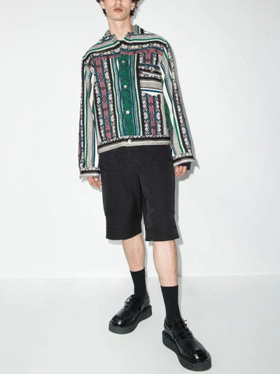 sacai patchwork jacquard jacket outlook