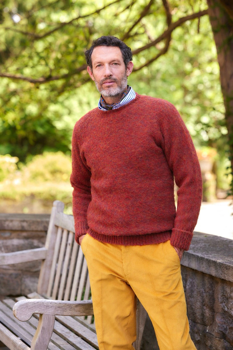 J. PRESS MADE-IN-SCOTLAND DARK ORANGE SHAGGY DOG SWEATER - CLASSIC FIT outlook