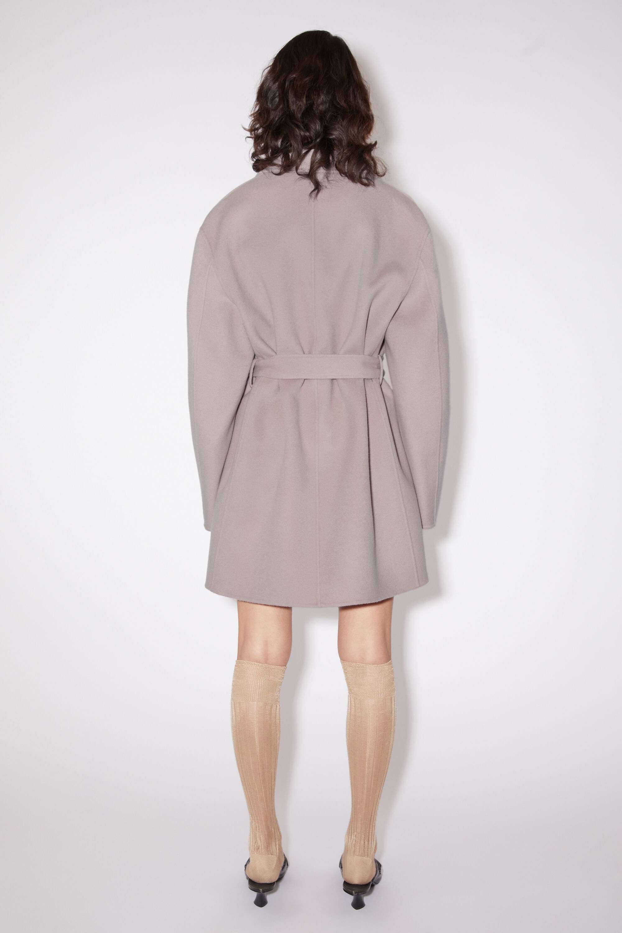 Double-breasted belted jacket - Dusty lilac - 3