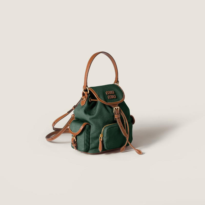 Miu Miu Canvas and leather backpack outlook
