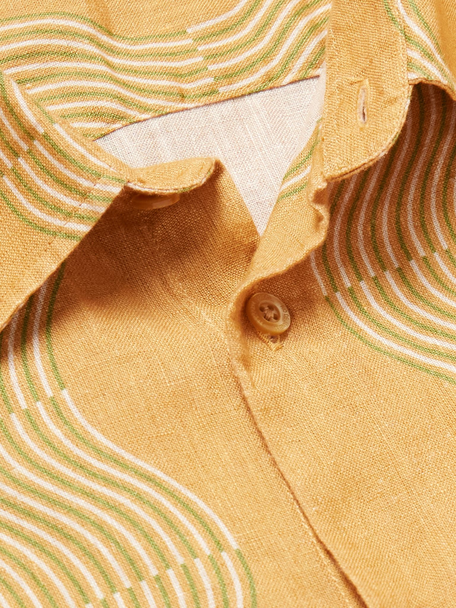 Castro Striped Linen Shirt Orange - 4