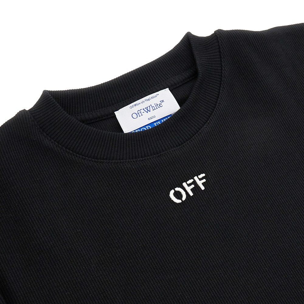 OFF EMBROIDERY RIBBED CROPPED T-SHIRT - 2