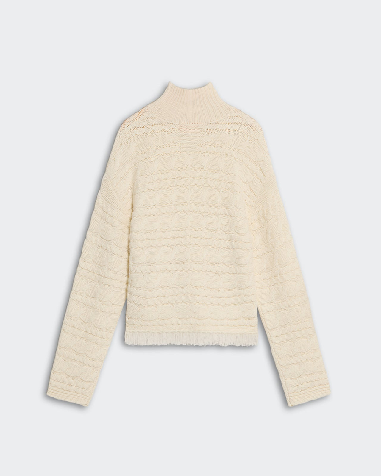 Cropped Cable Turtleneck - 4