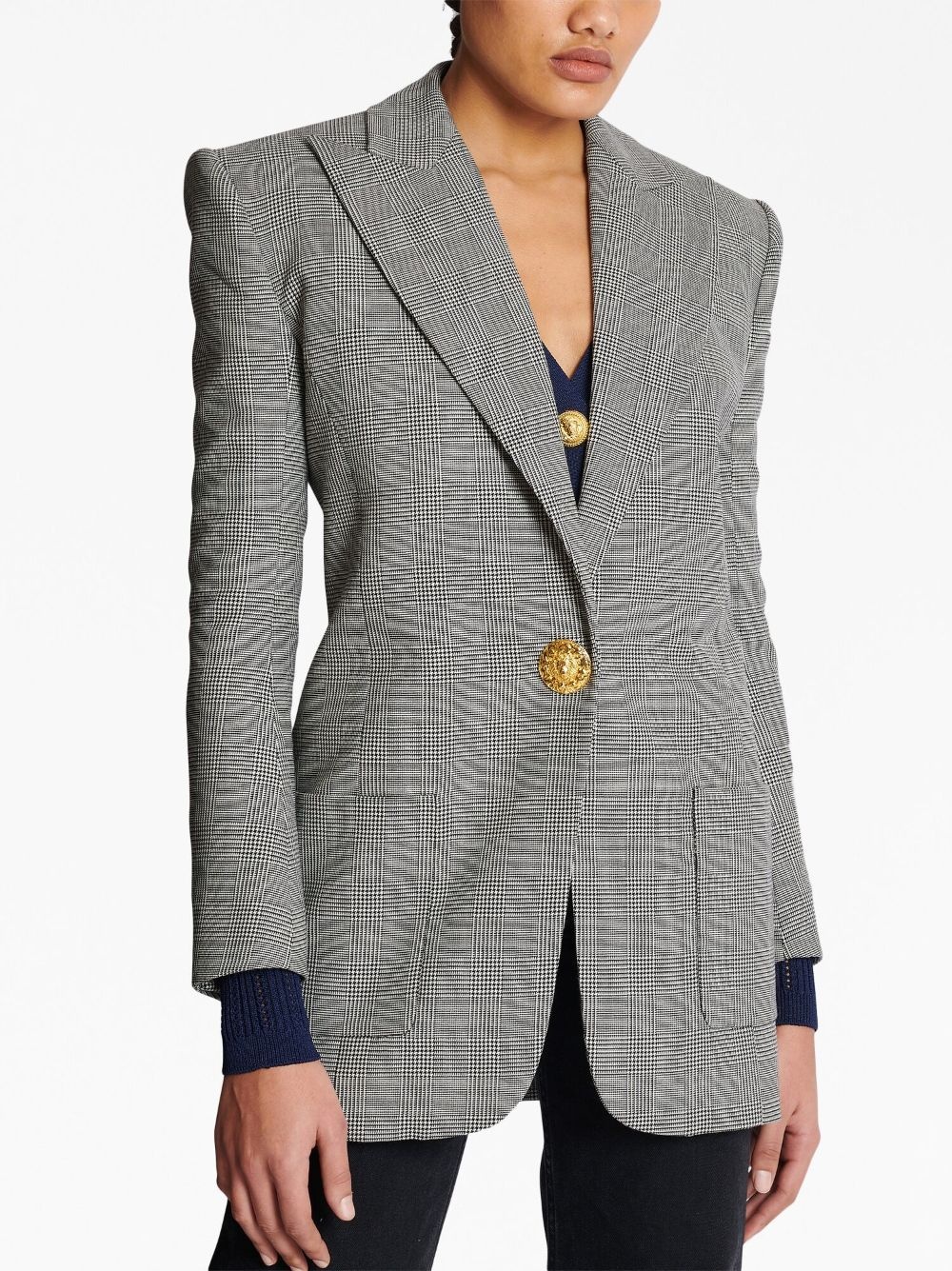 single-breasted wool blazer - 7
