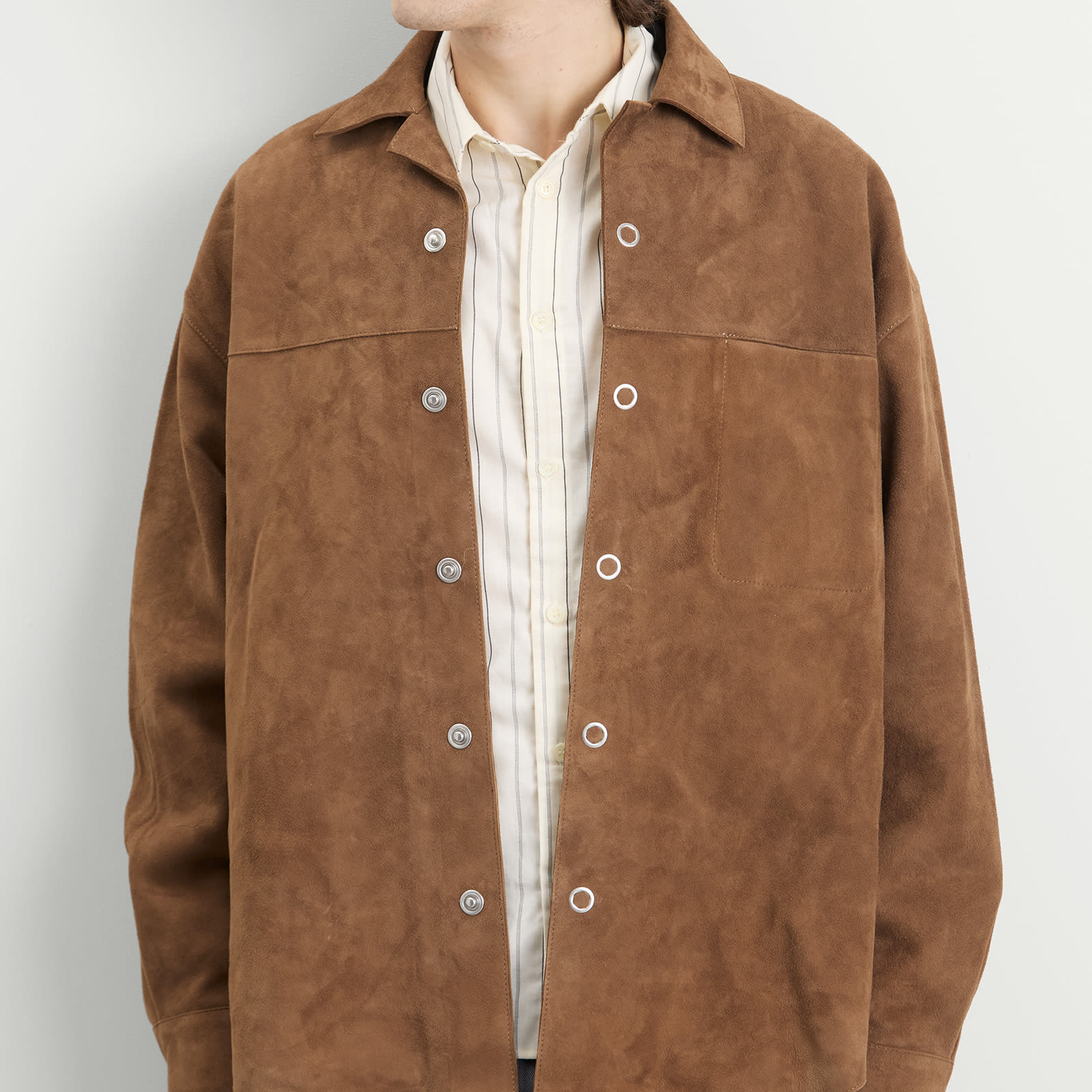 AMI Paris Goat Suede Leather Shirt Jacket - 5
