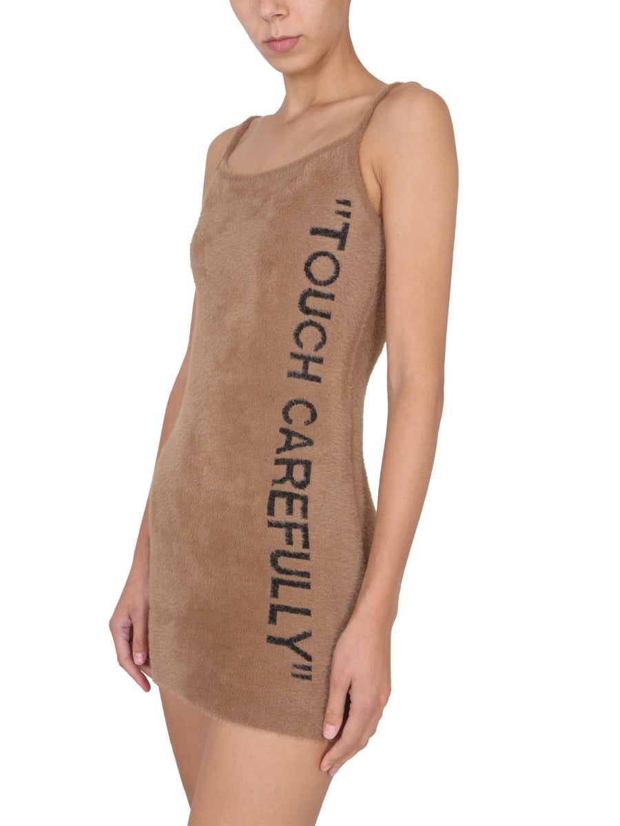 ワンピース Off-White FUZZY DRESS WITH LOGO (OWHI067_F22KNI0016210) Fuzzy mini dress OFF WHITE OWHI067F22KNI001 1001 - Ancote