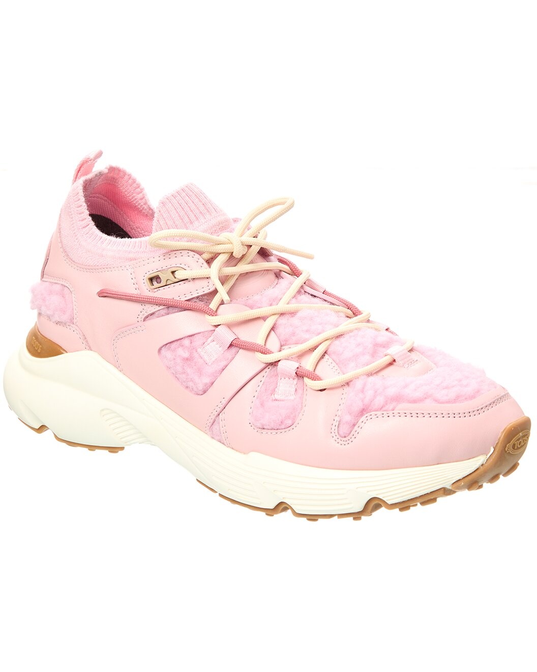 TOD’s Sportiva Leather & Shearling Sneaker - 1