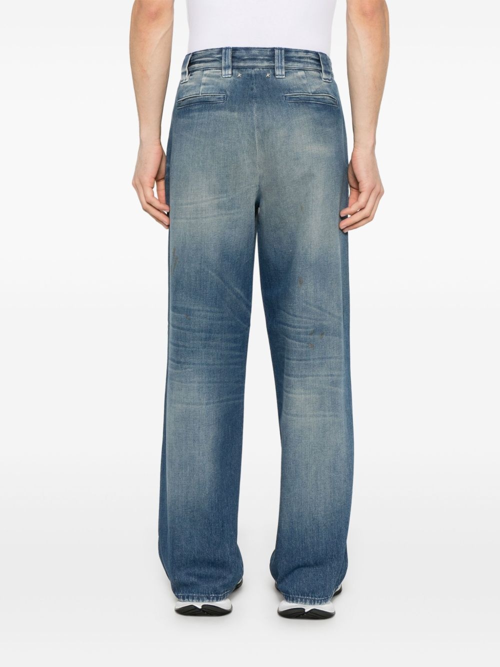 distressed straight-leg jeans - 4