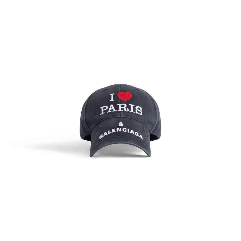 I Love Paris & Balenciaga Cap in Black 1