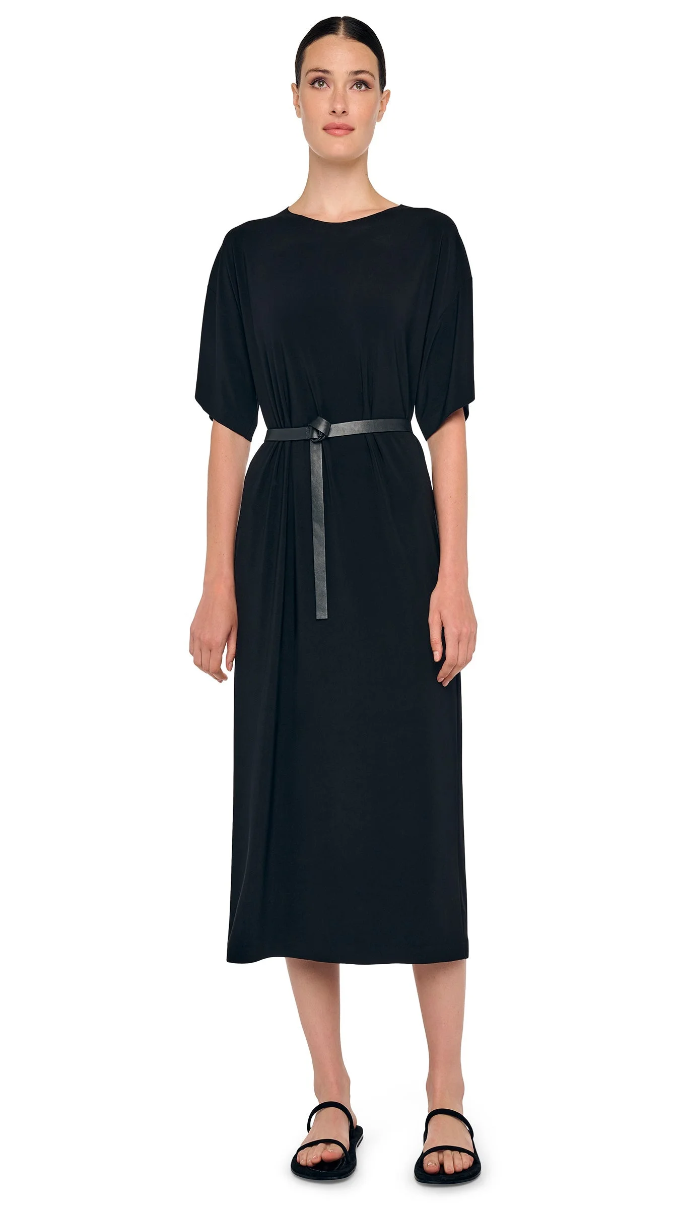SHORT SLEEVE BOXY DRESS TO MIDCALF - 1