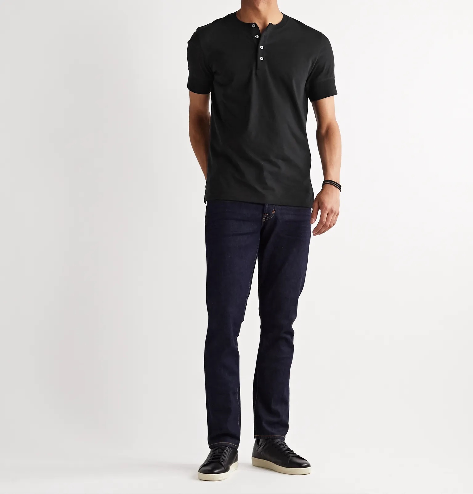 Slim-Fit Cotton-Jersey Henley T-Shirt - 2