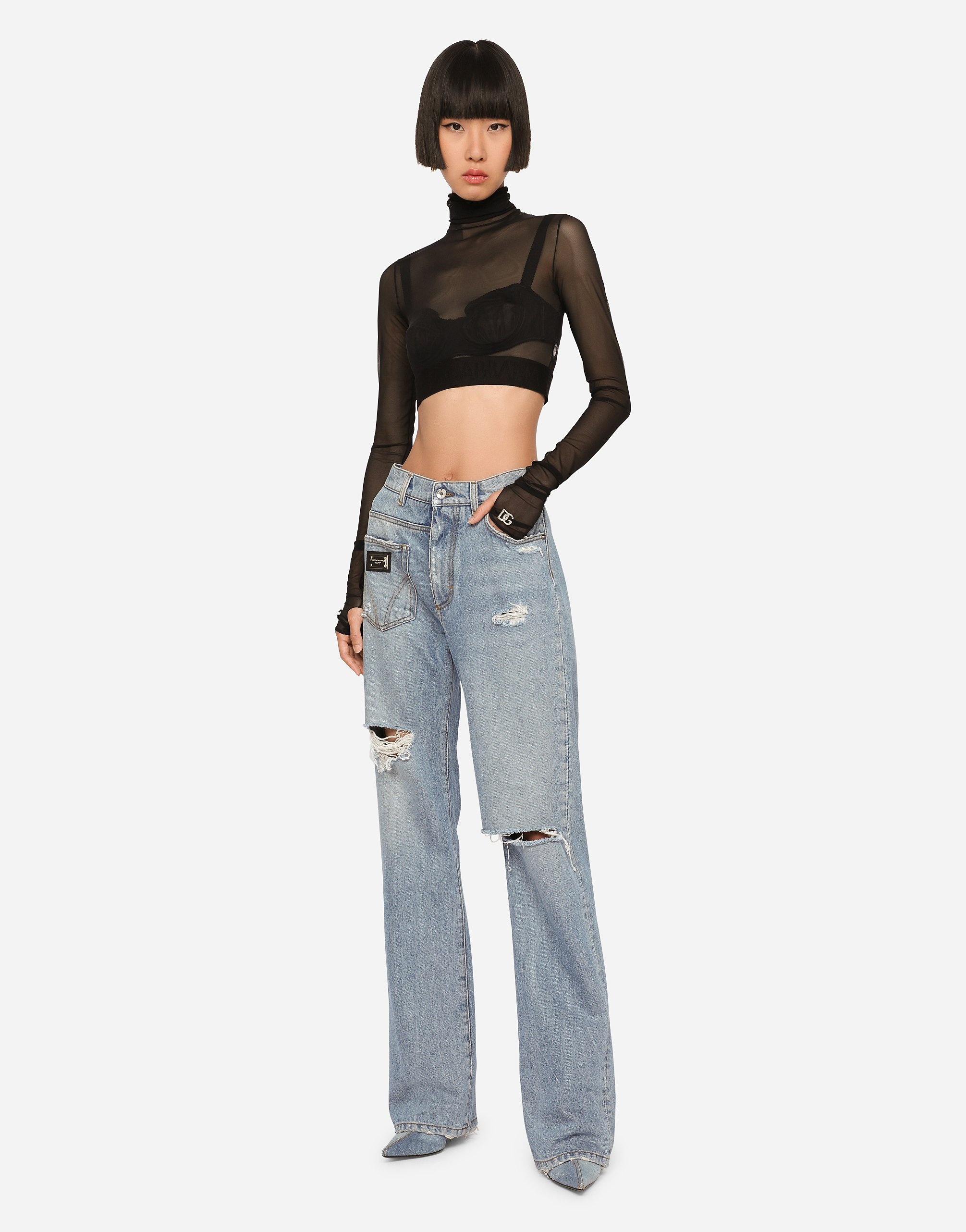 Patchwork denim jeans - 2