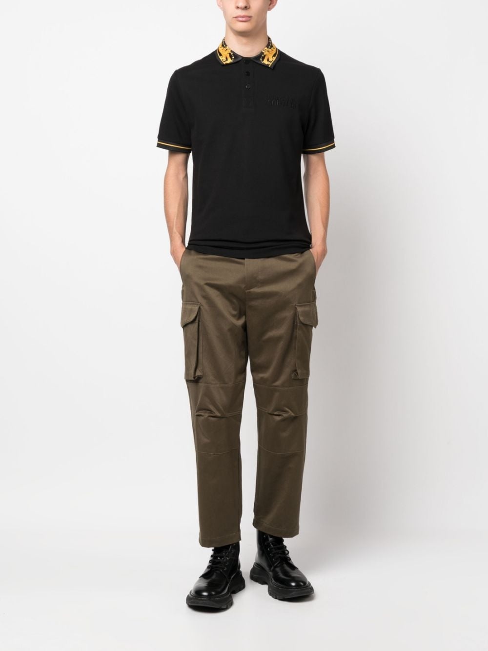 baroque-pattern polo shirt - 2