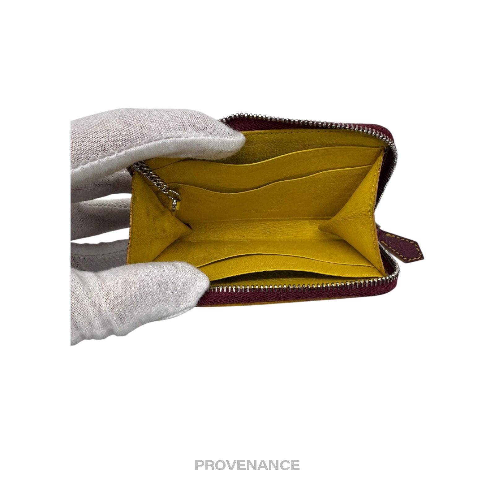 Givenchy Cles Zip Pouch Wallet - Red/Yellow Leather - 7