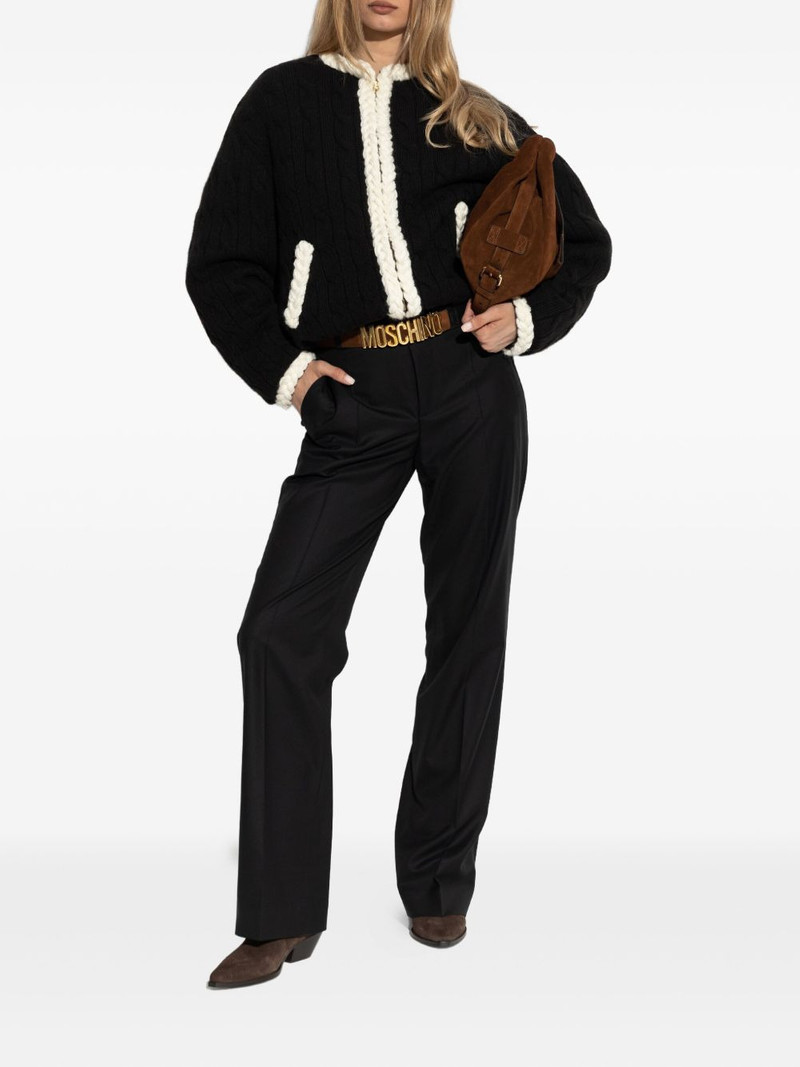 Moschino cable-knit elbow-patch jacket outlook