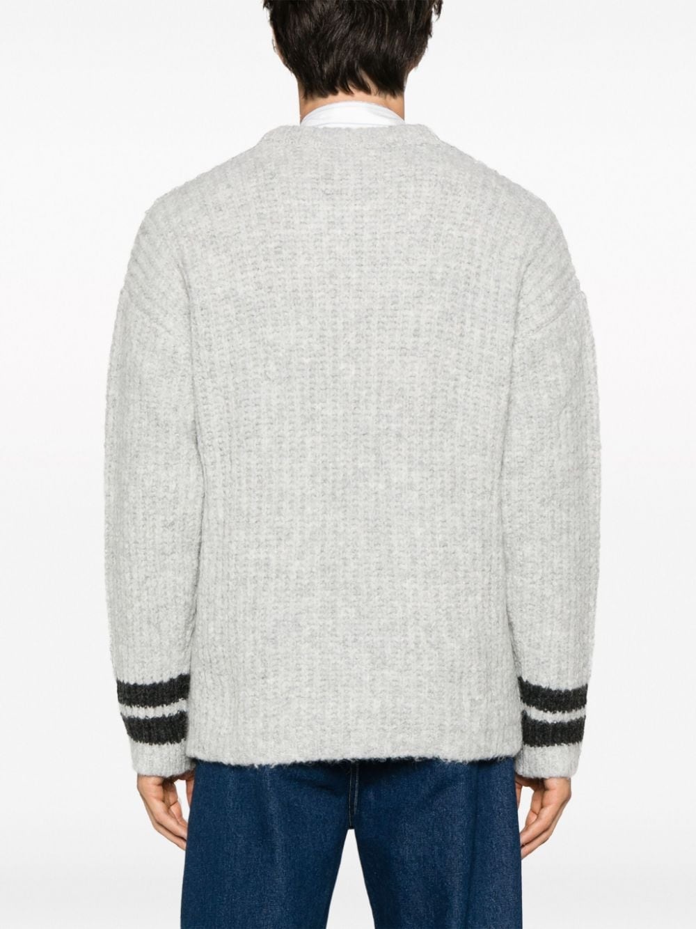 embroidered V-neck jumper - 4