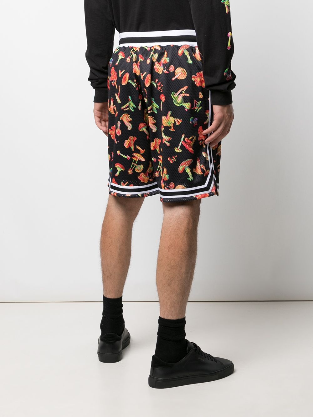 mushroom-print track shorts - 4