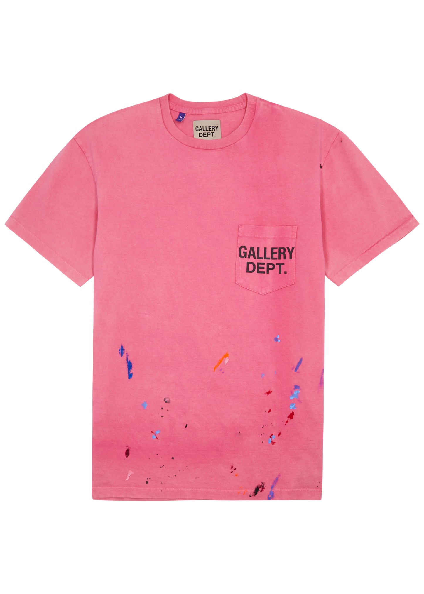 Paint-splattered logo cotton T-shirt - 1