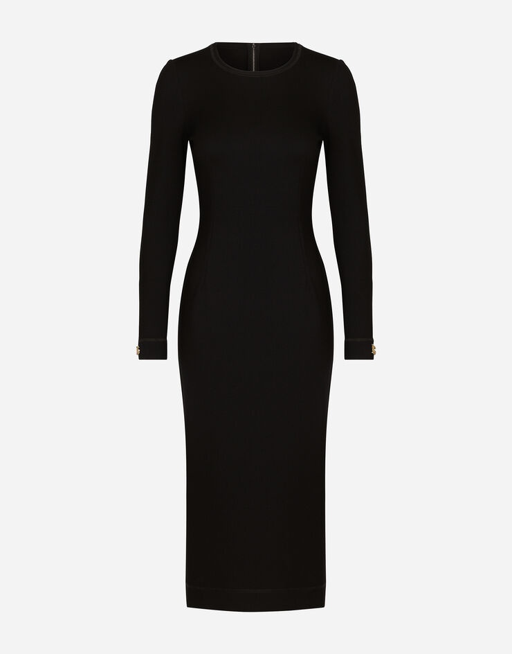 Jersey calf-length dress with DG logo details - 3