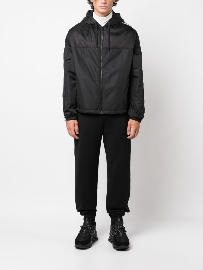 VERSACE jacquard-logo hooded jacket outlook