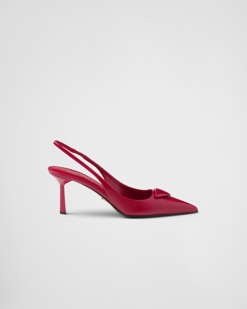 Saffiano patent leather slingback pumps 2