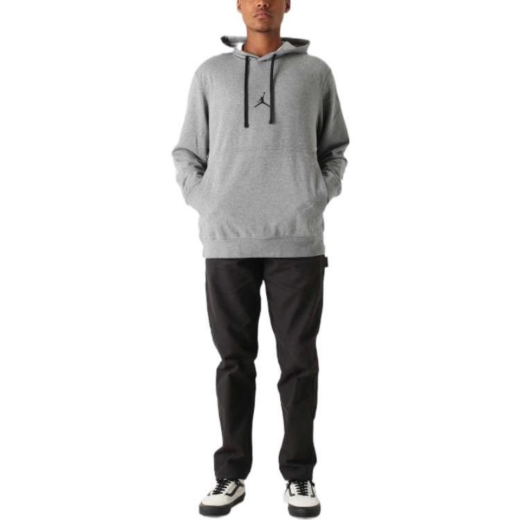 Men's Air Jordan Dri-Fit Air Solid Color Logo Printing Hooded Long Sleeves Gray DA9860-091 - 3