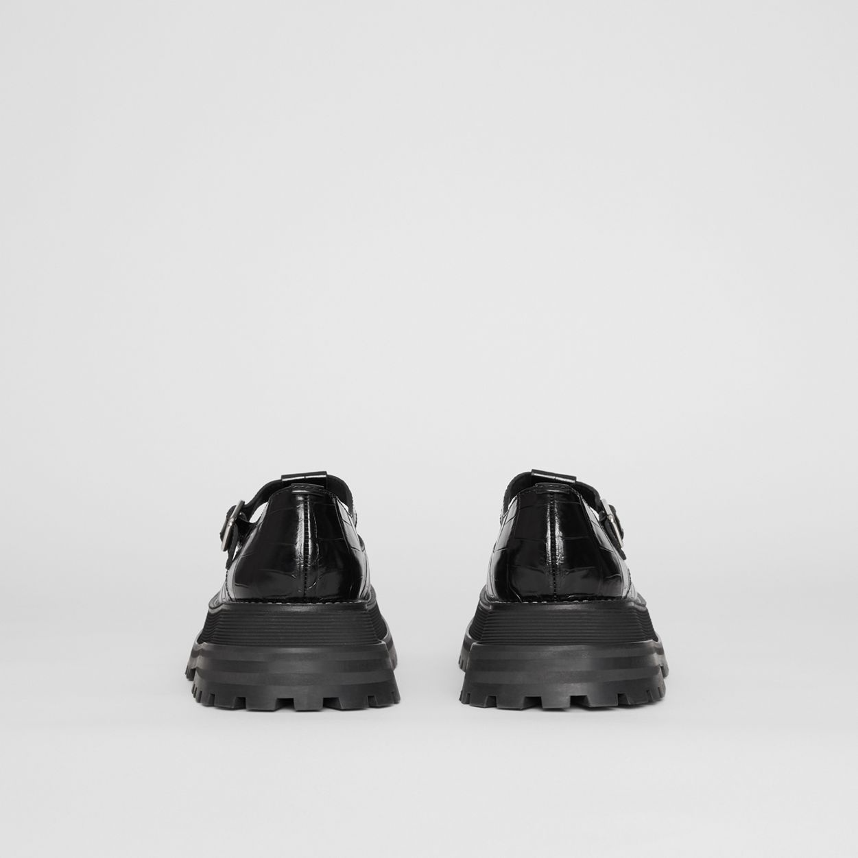 Embossed Leather T-bar Shoes - 5