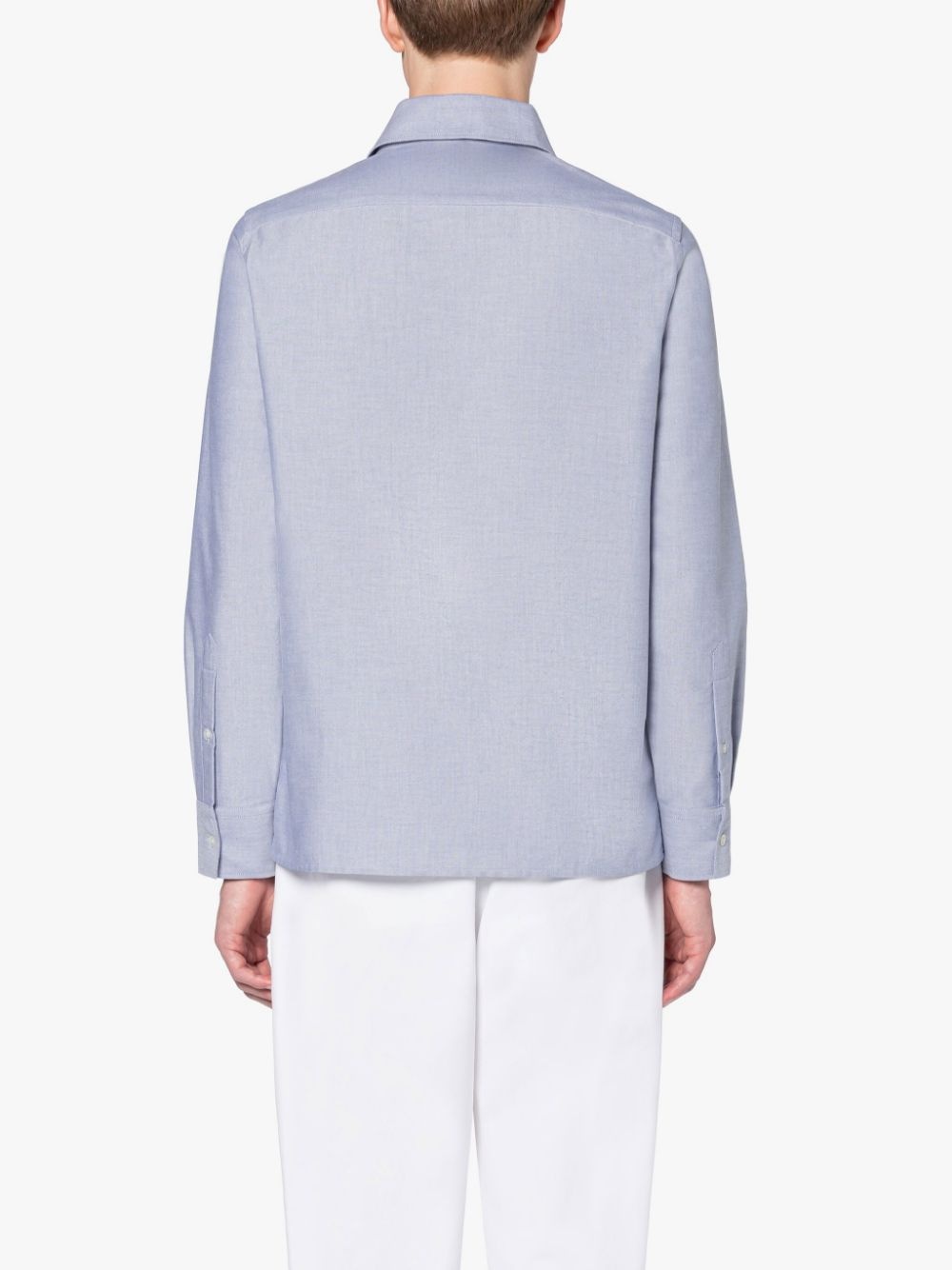 ZIP UP BLUE COTTON SHIRT - 4