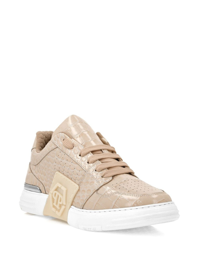 PHILIPP PLEIN croc-embossed lace-up sneakers outlook