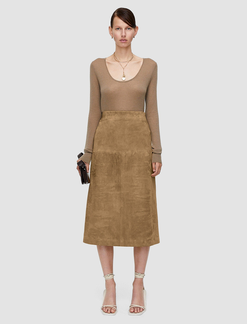 JOSEPH Suede Stretch Sacha Skirt outlook